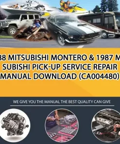 1988 Mitsubishi Montero & 1987 Mitsubishi Pick-Up Service Repair Manual Download (CA004480)