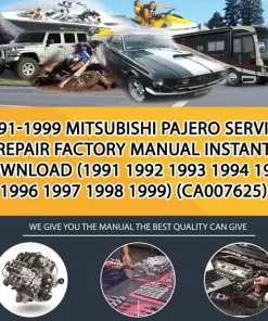 1991-1999 Mitsubishi Pajero Service Repair Factory Manual Instant Download (1991 1992 1993 1994 1995 1996 1997 1998 1999) (CA007625)