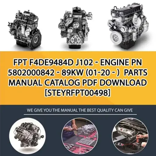 FPT F4De9484D J102 - Engine Pn 5802000842 - 89Kw (01-20 - ) Parts Manual Catalog PDF Download