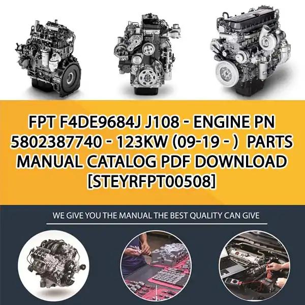 FPT F4De9684J J108 - Engine Pn 5802387740 - 123Kw (09-19 - ) Parts Manual Catalog PDF Download
