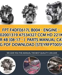 FPT F4Dfe617L B004 - Engine - 5802001319 47534327 Ccm Hd 221Kw Tier 4B (08-17 - ) Parts Manual Catalog PDF Download