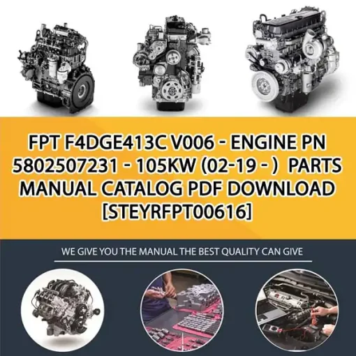 FPT F4Dge413C V006 - Engine Pn 5802507231 - 105Kw (02-19 - ) Parts Manual Catalog PDF Download
