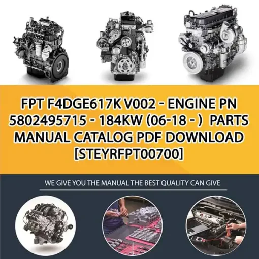 FPT F4Dge617K V002 - Engine Pn 5802495715 - 184Kw (06-18 - ) Parts Manual Catalog PDF Download