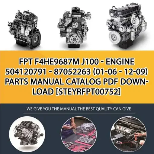 FPT F4He9687M J100 - Engine 504120791 - 87052263 (01-06 - 12-09) Parts Manual Catalog PDF Download