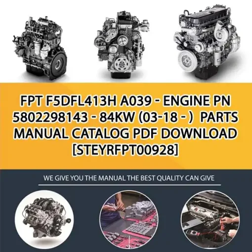 FPT F5Dfl413H A039 - Engine Pn 5802298143 - 84Kw (03-18 - ) Parts Manual Catalog PDF Download