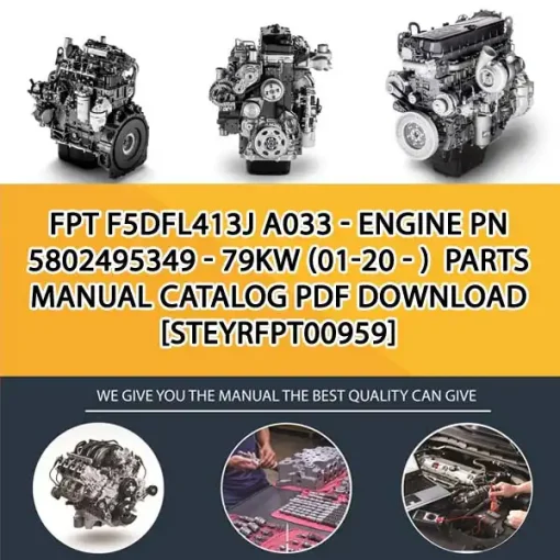 FPT F5Dfl413J A033 - Engine Pn 5802495349 - 79Kw (01-20 - ) Parts Manual Catalog PDF Download
