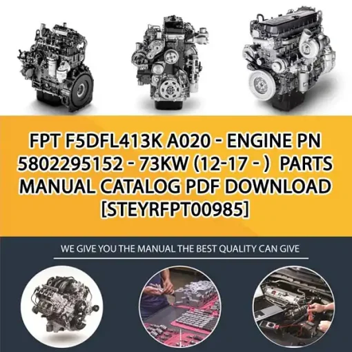 FPT F5Dfl413K A020 - Engine Pn 5802295152 - 73Kw (12-17 - ) Parts Manual Catalog PDF Download