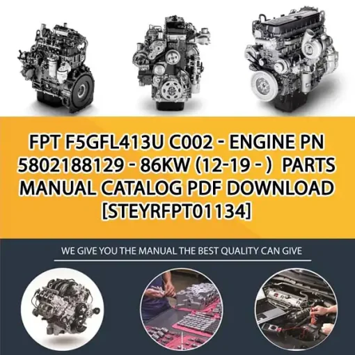 FPT F5Gfl413U C002 - Engine Pn 5802188129 - 86Kw (12-19 - ) Parts Manual Catalog PDF Download