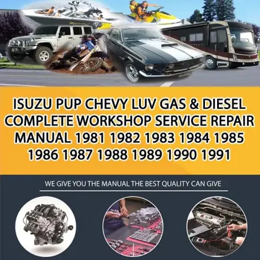 Isuzu Pup Chevy Luv Gas & Diesel Complete Workshop Service Repair Manual 1981 1982 1983 1984 1985 1986 1987 1988 1989 1990 1991 (CA003780)