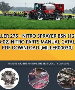 Miller 275 - Nitro Sprayer Bsn (12-00 - 06-02) Nitro Parts Manual Catalog PDF Download