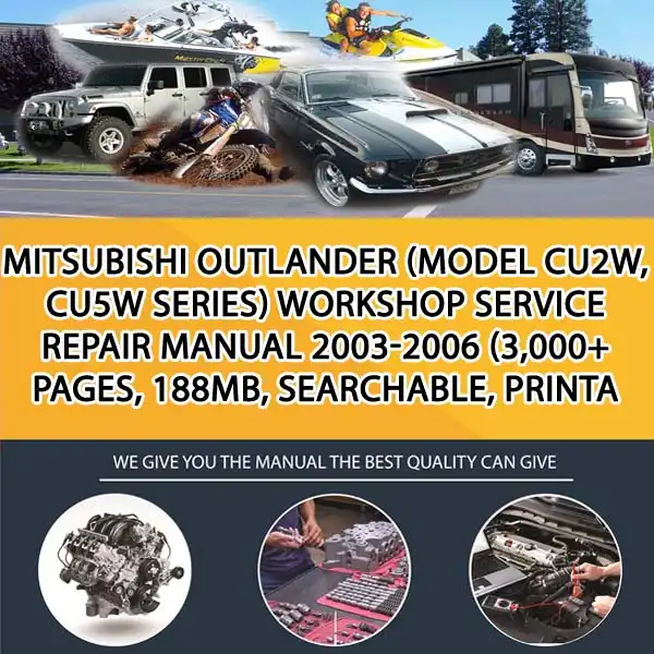 Mitsubishi Outlander (Model Cu2W, Cu5W Series) Workshop Service Repair Manual 2003-2006 (3,000+ Pages, 188Mb, Searchable, Printa (CA005826)