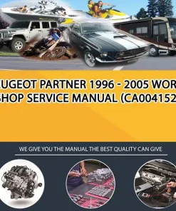 Peugeot Partner 1996 - 2005 Workshop Service Manual (CA004152)