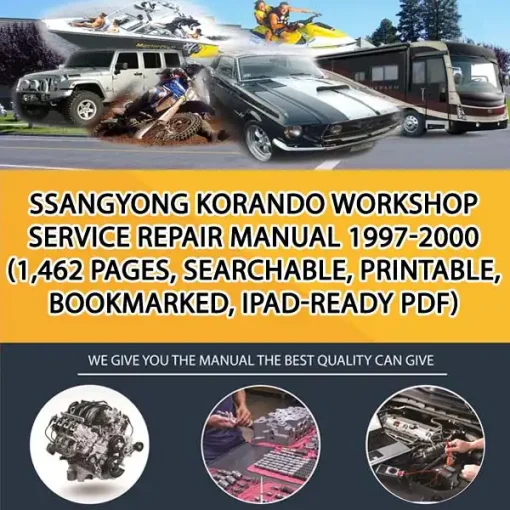 Ssangyong Korando Workshop Service Repair Manual 1997-2000 (1,462 Pages, Searchable, Printable, Bookmarked, Ipad-Ready Pdf) (CA000740)