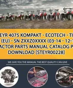 Steyr 4075 Kompakt - Ecotech - Tier 4A (Eu) - Sn Zxxz0Xxxx (03-14 - 12-17) Tractor Parts Manual Catalog PDF Download