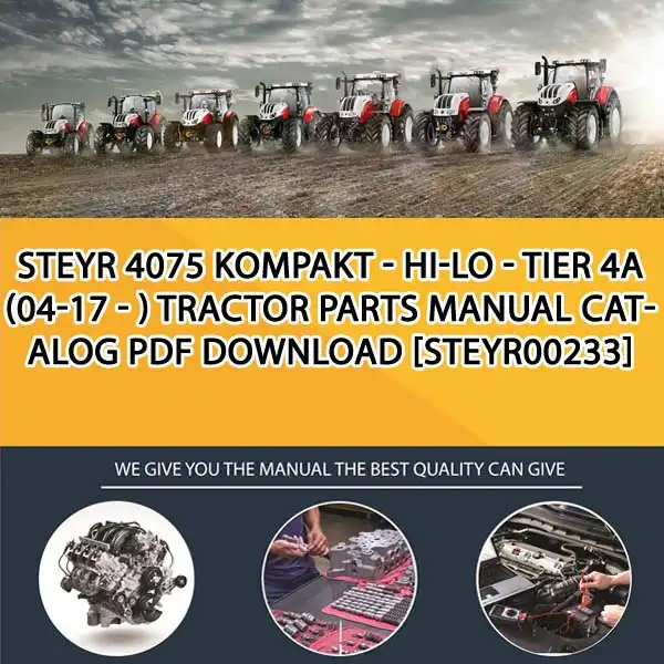 Steyr 4075 Kompakt - Hi-Lo - Tier 4A (04-17 - ) Tractor Parts Manual Catalog PDF Download