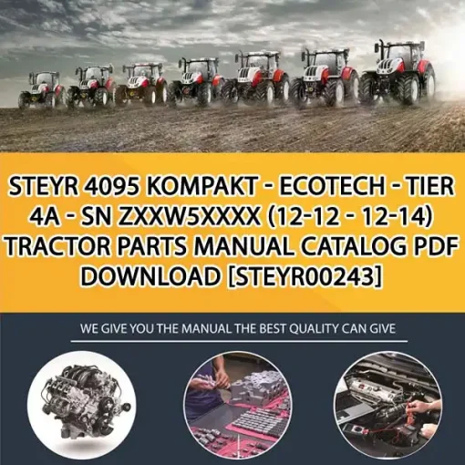 Steyr 4095 Kompakt - Ecotech - Tier 4A - Sn Zxxw5Xxxx (12-12 - 12-14) Tractor Parts Manual Catalog PDF Download