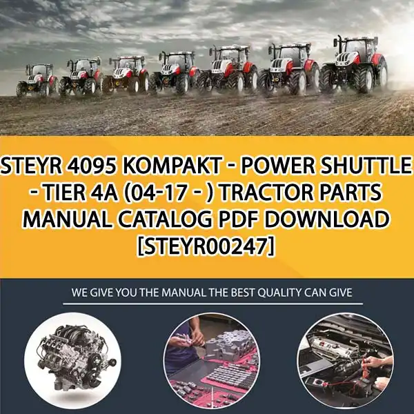 Steyr 4095 Kompakt - Power Shuttle - Tier 4A (04-17 - ) Tractor Parts Manual Catalog PDF Download