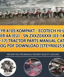 Steyr 4105 Kompakt - Ecotech Hi-Lo - Tier 4A (Eu) - Sn Zxxz0Xxxx (03-14 - 06-17) Tractor Parts Manual Catalog PDF Download