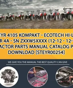 Steyr 4105 Kompakt - Ecotech Hi-Lo - Tier 4A - Sn Zxxw5Xxxx (12-12 - 12-14) Tractor Parts Manual Catalog PDF Download