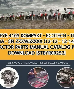 Steyr 4105 Kompakt - Ecotech - Tier 4A - Sn Zxxw5Xxxx (12-12 - 12-14) Tractor Parts Manual Catalog PDF Download