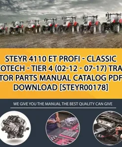 Steyr 4110 Et Profi - Classic Ecotech - Tier 4 (02-12 - 07-17) Tractor Parts Manual Catalog PDF Download