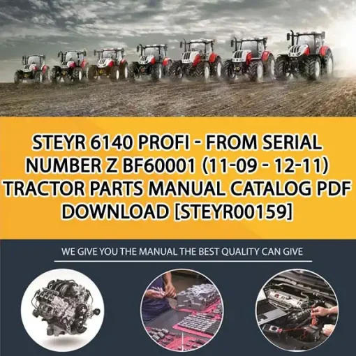 Steyr 6140 Profi - From Serial Number Z Bf60001 (11-09 - 12-11) Tractor Parts Manual Catalog PDF Download