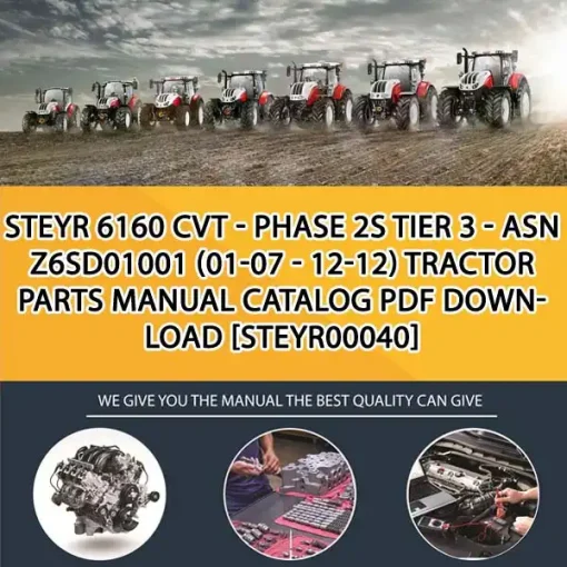 Steyr 6160 Cvt - Phase 2S Tier 3 - Asn Z6Sd01001 (01-07 - 12-12) Tractor Parts Manual Catalog PDF Download