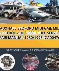 Vauxhall Bedford Midi Gme Midi 1.8L Petrol 2.0L Diesel Full Service & Repair Manual 1980-1995 (CA004765)