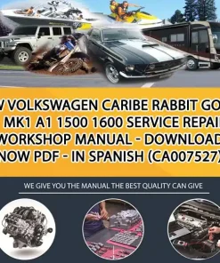 Vw Volkswagen Caribe Rabbit Golf 1 Mk1 A1 1500 1600 Service Repair Workshop Manual - Download Now Pdf - In Spanish (CA007527)