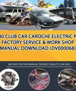 1980 Club Car Caroche Electric Pdf Factory Service & Work Shop Manual Download (OV000068)