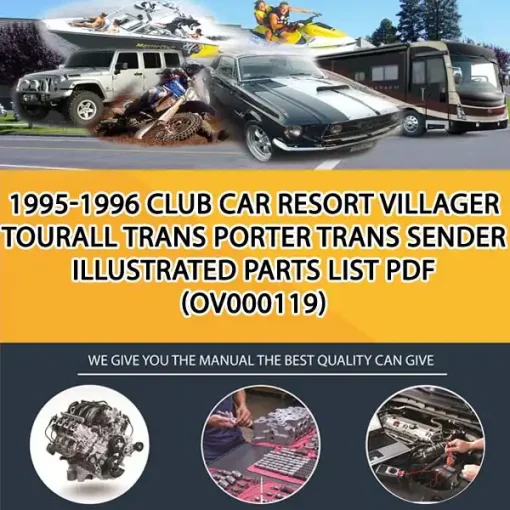 1995-1996 Club Car Resort Villager Tourall Trans Porter Trans Sender Illustrated Parts List Pdf (OV000119)