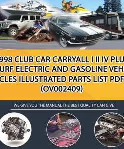 1998 Club Car Carryall I Ii Iv Plus Turf Electric And Gasoline Vehicles Illustrated Parts List Pdf (OV002409)