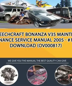 Beechcraft Bonanza V35 Maintenance Service Manual 2005 - #1 Download (OV000817)