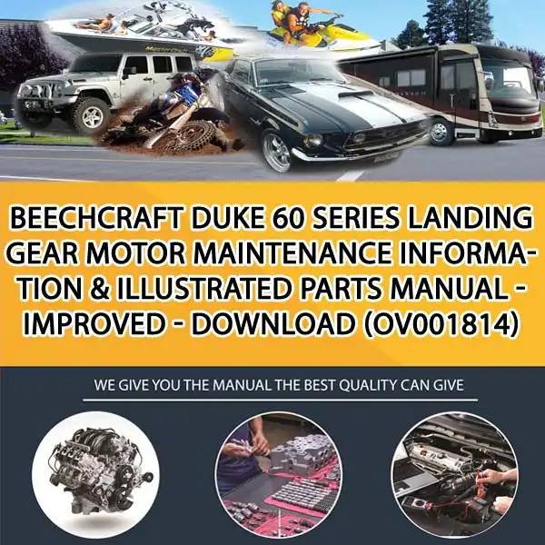 Beechcraft Duke 60 Series Landing Gear Motor Maintenance Information & Illustrated Parts Manual - Improved - Download (OV001814)