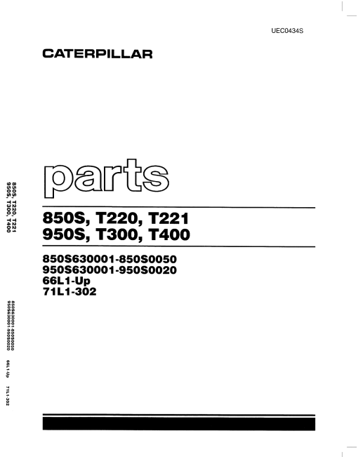 Caterpillar 850S, 950S Medium Pneumatic 4-5ton Forklift Parts Catalog Manual PDF Download