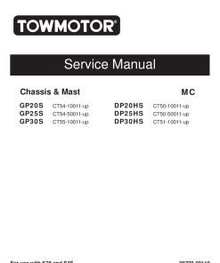 Caterpillar DP20HS, DP25HS, DP30HS Small Pneumatic 1-5 ton Forklift Repair Service Workshop Manual PDF Download