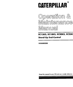 Caterpillar EC15KS, EC18KS, EC20KS, EC25KS Standup End Control Forklift Operation Maintenance Manual PDF Download
