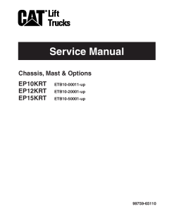 Caterpillar EP10KRT EP12KPT EP15KPT Electric Sit Down Riders Forklift Repair Service Workshop Manual PDF Download