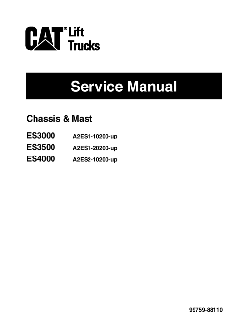 Caterpillar ES3000, ES3500, ES4000 Standup End Control Forklift Repair Service Workshop Manual PDF Download