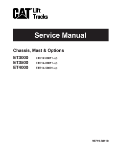 Caterpillar ET3000 ET3500 ET4000 Electric Sit Down Riders Forklift Repair Service Workshop Manual PDF Download