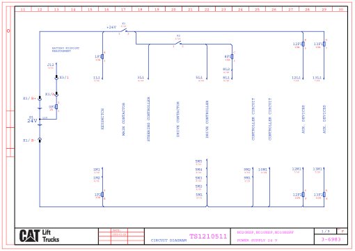 Caterpillar Forklift NO20NS-P, NOB10NSF, NO10NSPF Order Picker Parameters & Hydraulic diagram PDF Download