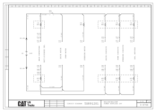 Caterpillar Forklift NOL10K, NOL10KF NOL10KV Order Picker Hydraulic Diagram & Parameters PDF Download