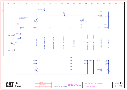 Caterpillar Forklift NOL10N, NOL10NF NOL10NV Order Picker Hydraulic Diagram & Parameters PDF Download