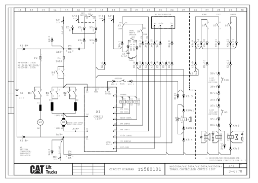 Caterpillar Forklift NP2000R, NS1200R, NS1500R, NE2000R Stacker Truck Hydraulic & Parameters PDF Download