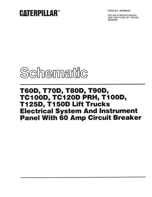 Caterpillar Forklift TC100D, TC120D PRH, T- 60 70 80 90 100 125 150-D Schematic PDF Download