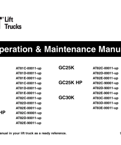 Caterpillar GC20KHP, GC25KHP Cushion Tire Forklift Operation Maintenance Manual PDF Download