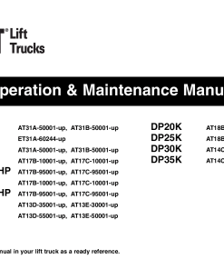 Caterpillar GP20KHP, GP25KHP, GP-15 18 20 25 30 35-K Small Pneumatic 1-5 ton Forklift Operation Maintenance Manual PDF Download