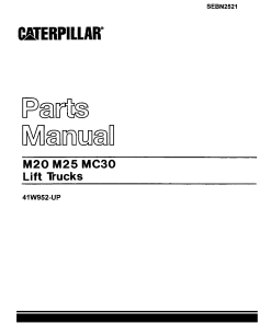 Caterpillar M20 M25 MC30 Electric Sit Down Riders serial 41W952-up Forklift Operation Maintenance Manual PDF Download