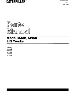 Caterpillar M30B, M40B, M50B Electric Sit Down Riders Vol 1& 2 Forklift Parts Catalog Manual PDF Download