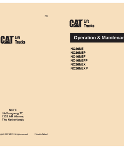 Caterpillar NO10NEF(P), NO20NE(P), NO20NEX(P) Order Picker Forklift Operation Maintenance Manual PDF Download